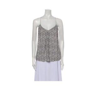 Joie Tank Top Grey Printed V-Neck